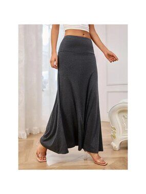 Flowy Maxi Skirt with Wide Waistband
